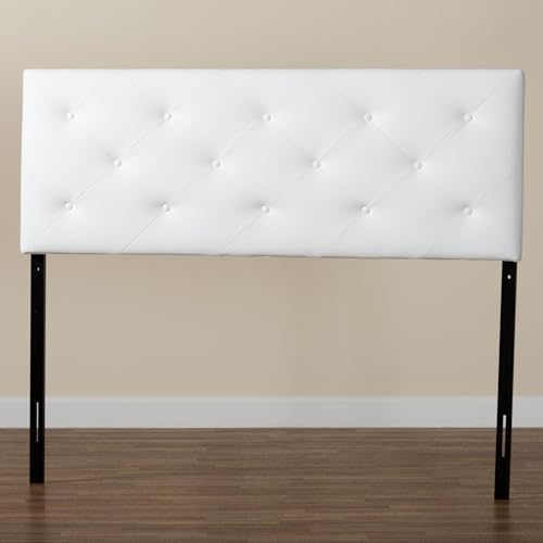 Baxton Studio Baltimore Modern and Contemporary King White Faux Leather Upholstered Headboard
