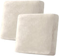 H.VERSAILTEX Velvet Stretch Couch Cushion Cover Plush Cushion Slipcover for Chair Loveseat Sofa Cushion Furniture Protector Seat Cushion Sofa Cover (2 Piece Large Sofa Cushion Covers, Ivory)