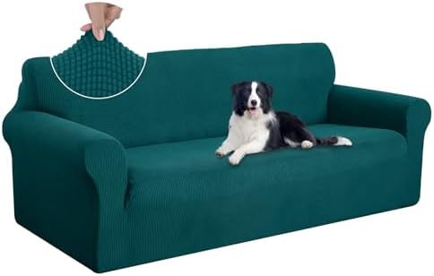 U-NICE HOME Oversized Stretch Couch Cover Slipcover, Blue