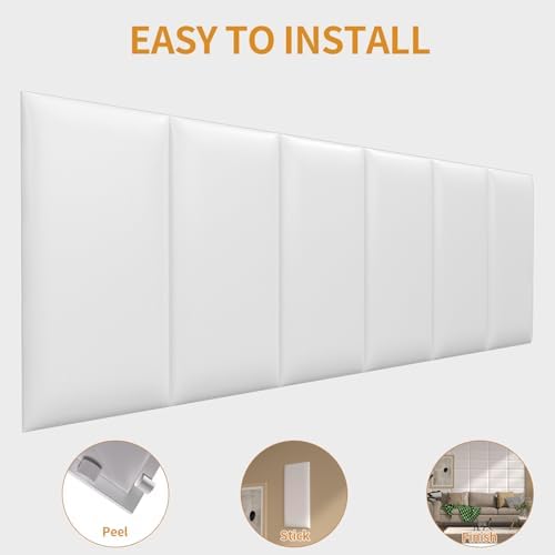 Headboards Wall Panel for Full, Queen and King - Self-Adhesive 3D Upholstered Panel for Bedroom/Living Room (12 Pieces 9.84 in x 23.6 in)