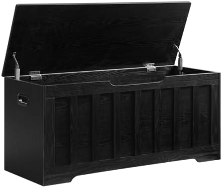 VANKILEY 43.3" Storage Chest Extra Large, Storage Bench.(Black)
