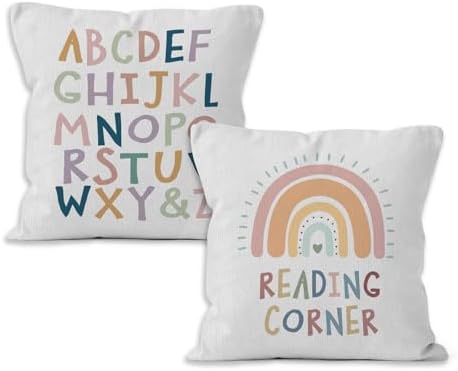 Reading Corner Throw Pillow Covers 18x18 Set of 2