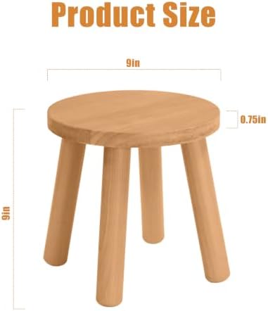 Solid Wooden Stool, Plant Stand, Step Stool,Small Round Stool,Walnut, 9" H