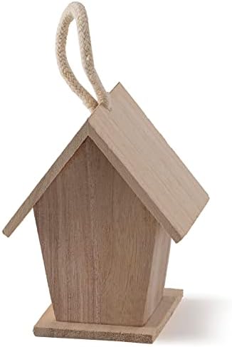 Make Market 4.3" Traditional Birdhouse - Unfinished Hanging Birdhouse Made of 100% Wood, Outdoor Nesting Boxes - Bulk 12 Pack