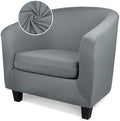 Arm Chair Slipcover, 2 Piece Armchair Cover with Chair Cushion Cover, Soft Stretch Club Tub Barrel Chair Slipcover Furniture Protector Soft with Elastic Bottom for Living Room Bar Hotel