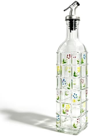 17oz Glass Square Olive Oil Dispenser with Pour Spout