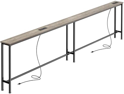 SUPERJARE 102 Inch Sofa Table with 2 Power Outlets and USB-C Ports