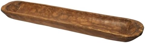 Decorative Wooden Dough Bowl Decor Approx 30 Inch, Hand Carved Spanish Oak