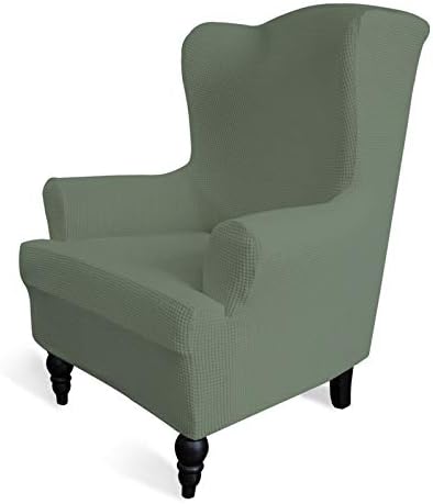 Easy-Going Stretch Wingback Chair Sofa Slipcover Greyish Green