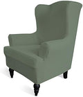 Easy-Going Stretch Wingback Chair Sofa Slipcover Greyish Green
