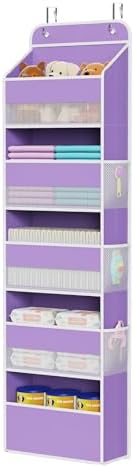 Univivi Over Door Hanging Organizer for Baby Nursery, Purple, 5-Shelf