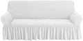 NICEEC Sofa Covers White Couch Cover Stretch Sofa Slipcovers with Skirt