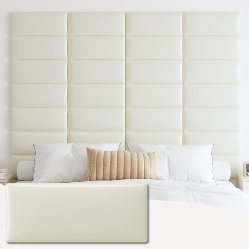 IFNOW Wall Mounted Headboard, Peel and Stick Panels, White, Queen