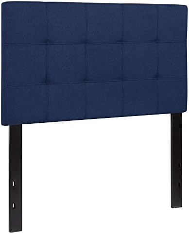 EMMA + OLIVER Size Headboard in Navy Twin Quilted Tufted Headboard