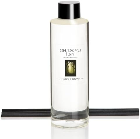Chloefu LAN Black Forest Scented Oil Diffuser Refill 6.76 fl oz Natural Essential Oil, Aromatherapy, SPA and Home Decor for Men, 0% Alcohol, Unique Blend to Promote Sleep & Relieve Stress