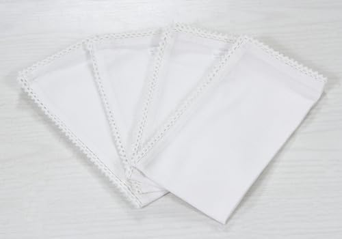 ACCENTHOME White Cloth Napkins Set of 6 18x18 inch Cotton Dinner Napkins - Washable Soft Premium Hotel Quality Reusable Napkins Perfect Table Napkins for Family Dinners, Weddings & Everyday Use