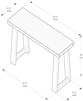 Plank+Beam Classic Console Table, 36 Inch, Pecan