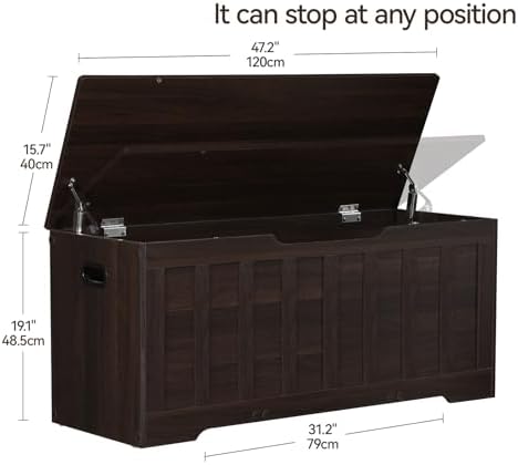 VANKILEY 43.3" Storage Chest Extra Large, Storage Bench.(Espresso).