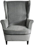 HAOYONG Velvet Wingback Armchair Covers 2-Piece Elastic Stretch Wingback Chair Sofa Slipcover Soft Wingback Chair Slipcover Washable Armchair Protector Cover for Living Room Wedding and Party