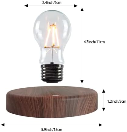Levitating Bulb Lamp Magnetic Floating LED Light Desk Lamp Night Light Automatic Rotating Light for Unique Gifts Room Home Office Decoration