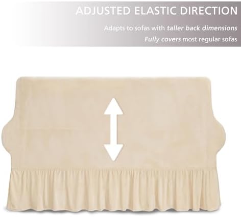 NICEEC Beige Couch Covers for Sofa Cover Universal Slipcovers with Skirt