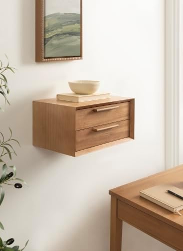 Kate and Laurel McCutcheon Two-Drawer Floating Side Table with Storage