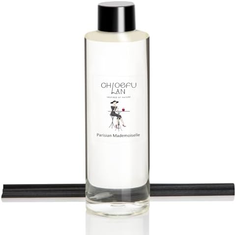 Chloefu LAN Parisian Mademoisellt Scented Oil Diffuser Refill 6.76 fl oz, Natural Essential Oil, Elegant Floral for Bedroom & Vanity, Best for SPA and Home, 0% Alcohol, Promote Sleep & Relieve Stress