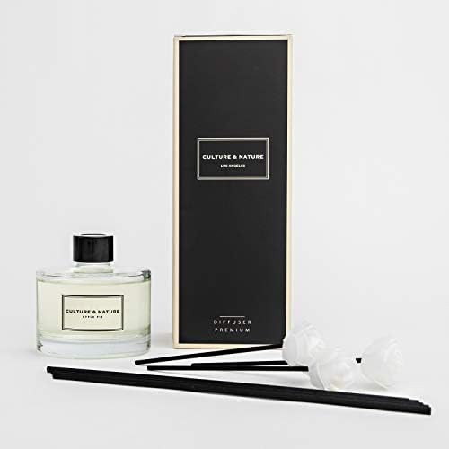 CULTURE & NATURE Reed Diffuser Set 6.7oz (200ml) Apple Pie Scented Diffuser with Sticks Home Fragrance Reed Diffuser for Bathroom Shelf Decor