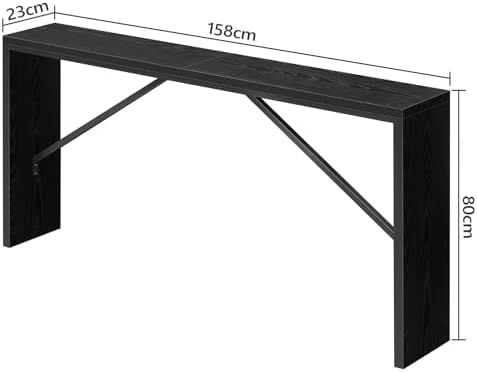 MAHANCRIS Console Table, 62.2"Long Sofa Table Behind Couch, Black CTHB15801