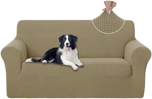 U-NICE HOME Oversized Stretch Loveseat Couch Cover, Sand