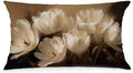 Vintage White Tulips Floral Pillow Cover 12x20, Elegant Neutral Moody Botanical Flower Decorative Lumbar Pillow Cover for Couch Bed Living Room Bedroom