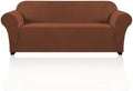 PrinceDeco Stretch Sofa Cover Slipcover 1-Piece, Spandex Jacquard Fabric Universal Couch Cover for 3 Cushion, Washable Non Slip Sofa Cover, Pet Friendly (Sofa 74" - 88", Caramel)