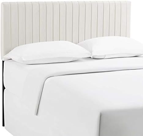 Modway Keira Channel Tufted Performance Velvet Upholstered Full / Queen Headboard in Ivory
