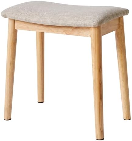 IBUYKE Saddle Cushion Vanity Stool Chair, Piano Bench, Light Linen WBD007NY