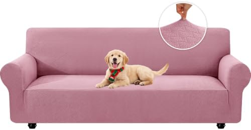 XINEAGE Stretch 4 Seater Slipcover, Non-Slip Pet Couch Cover,Pink