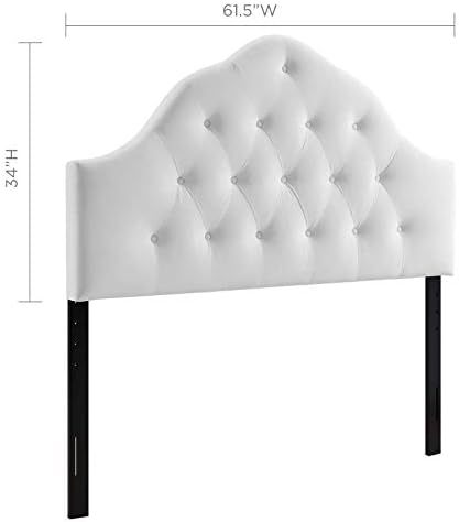 Modway Sovereign Queen Diamond Tufted Performance Velvet Headboard, White