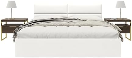 Vänt Wall Mounted Headboard Panels, King/Twin, Vintage Leather White Dove