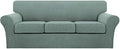 Turquoize 4 Piece Sofa Covers for 3 Cushion Couch Sofa Slipcover Soft Couch Cover for Dogs Washable Furniture Cover with 3 Individual Large Cushion Covers Feature Fabric (Large Sofa, Dark Cyan)
