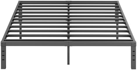 King Bed Frame, 3500lbs Heavy Duty Steel Slat, 14 Inches Platform Bed Frame, Non-Slip Design, No Box Spring Needed, Easy Assembly, Quiet Noise Free, Under Bed Storage Space, Black
