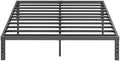 King Bed Frame, 3500lbs Heavy Duty Steel Slat, 14 Inches Platform Bed Frame, Non-Slip Design, No Box Spring Needed, Easy Assembly, Quiet Noise Free, Under Bed Storage Space, Black