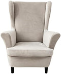 NILUOH Stretch Velvet Wingback Chair Slipcovers 2-Piece