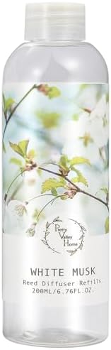Reed Diffuser Refill, White Musk Floral Diffuser Oil 6.76 fl.oz / 200ml, Home Fragrance for Bedroom, Bathroom, Office Decor