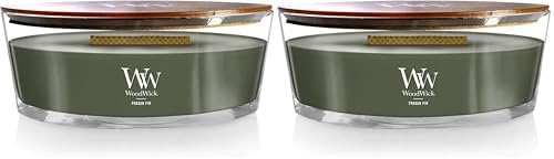 WoodWick Fraser Fir Scented Candle, Crackling Wick, 16oz (Pack of 2)