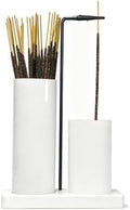 2 in 1 Incense Holder for Sticks Incense Burner Holder with Storage,Glass Upside Down Incense Holder for Sticks with Glass Ash Catcher for Meditation Yoga Spa Room Home Decor[Full White]