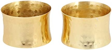 ITOS365 Gold Napkin Rings Set of 12, Handmade Hammered Metal Napkin Ring Holders for Dining Table, Wedding, Parties & Everyday Table Decor