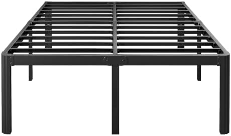 Hunlostten 18in Full Size Bed Frame No Box Spring Needed, Heavy Duty Metal Platform Bed Frame Full with Round Corners, Easy Assembly, Noise Free, Black