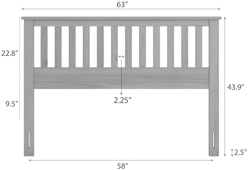 ComfIQ Serene Wood Panel Headboard with Mission Slats, Queen, Pine