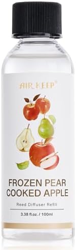 Airkeep Diffuser Oil Refill/Frozen Pear Cooked Apple/3.38oz（100ml/1 Pack/Scented Oil Refill for Diffuser Home Fragrance for Bedroom, Bathroom Office Home Decor