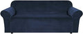 H.VERSAILTEX Stretch Velvet Sofa Covers for 3 Cushion Couch Covers Sofa Slipcovers Furniture Protector Soft with Non Slip Elastic Bottom, Crafted from Thick Comfy Rich Velour (Sofa 72"-90", Navy)