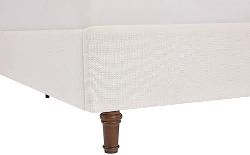 Queen 54" Tall Headboard Wingback Upholstered Platform Bed Frame Elegant Simplicity Chenille for Bedroom Strong Wood Slats Support No Box Spring Needed Easy Assembly No Noise Cream White